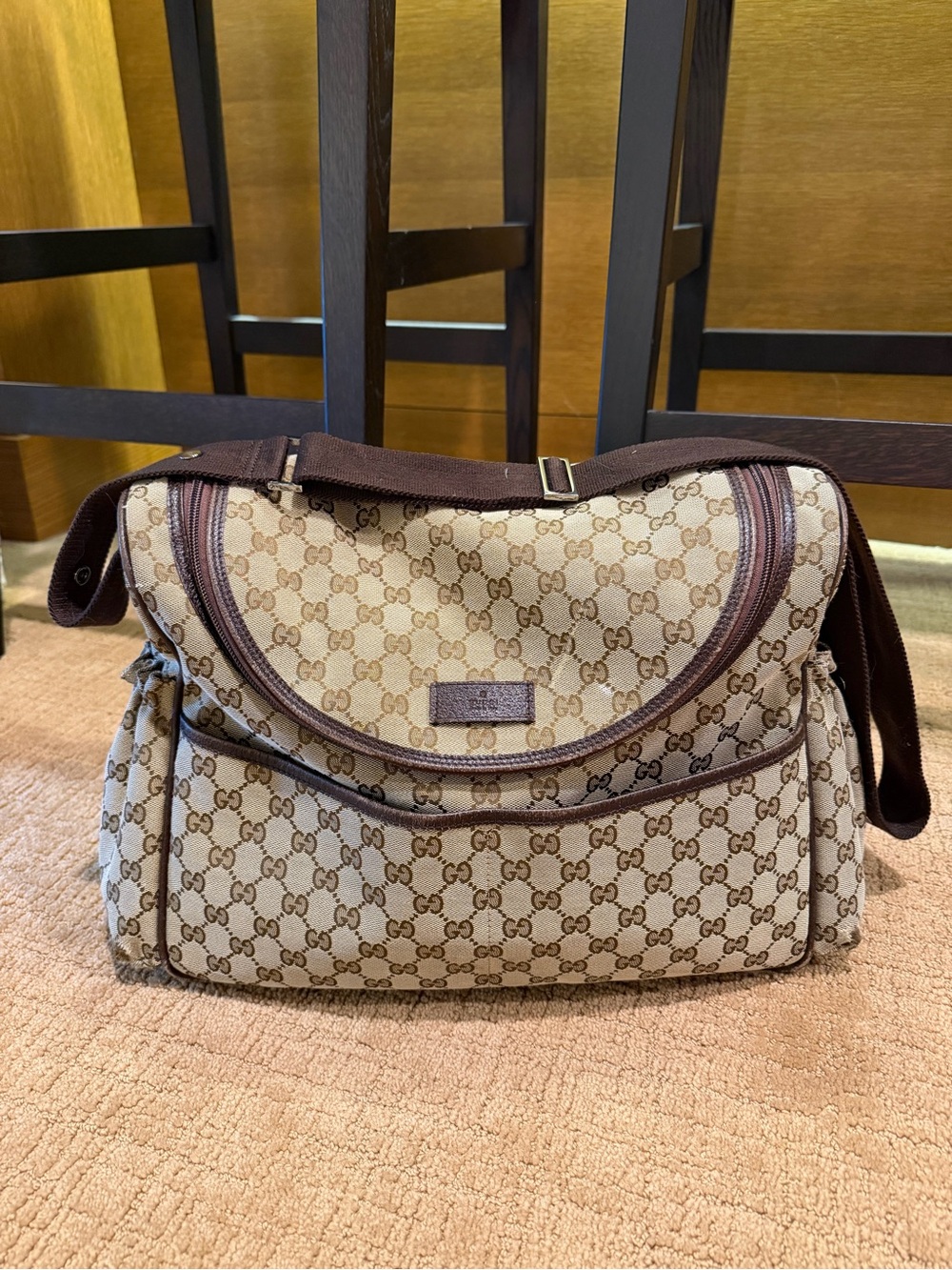 Gucci Beige/Brown GG Canvas Messenger Bag